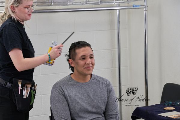 Daniel Jurado in hair and makeup as he prepares to step into the lead role of Miles in Miles of Grace. 6
