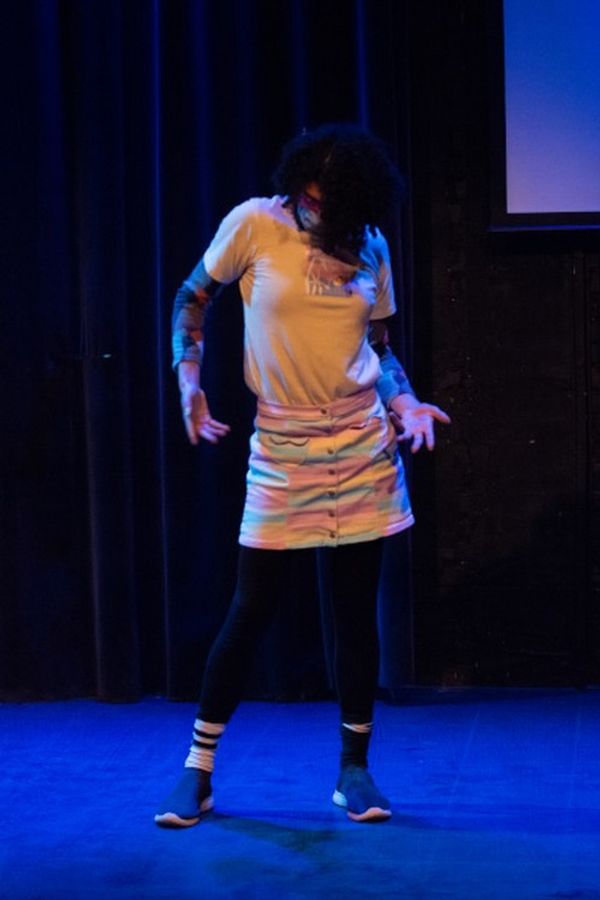 Lead performer+creator Alyx "Cloud" Cameron in Dreams. (Photo courtesy Buddies in Bad Times Queercab) 1