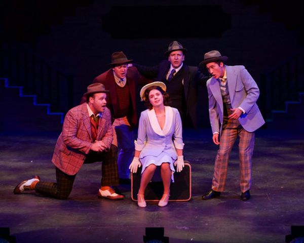 Gillian Mariner Gordon stars as Peggy Sawyer in 42nd Street, the inaugural production of The Umbrella Stage Company in its newly constructed mainstage theater in Concord, MA. Photo by Kai Chao. 2