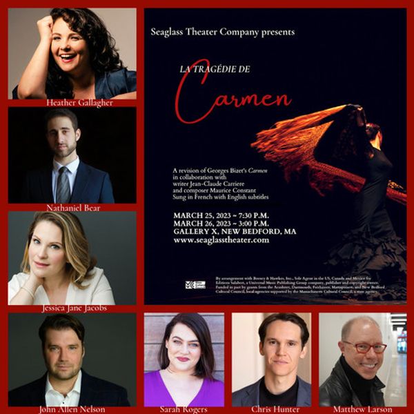Announcing the cast/creative team for La Tragédie de Carmen
Heather Gallagher....Carmen
Jessica Jane Jacobs ....Micaela
Nathaniel Bear....Don Jose
John Allen Nelson....Escamillo
with
Sarah Rogers....Garcia/Lillias Pastia
Chris Hunter....Zuniga/Old Gypsy
Dr. Matthew Larson....Music Director
Patrice Tiedemann....Stage Director
1