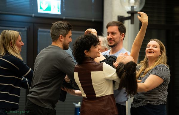 The cast of The Curious Incident of the Dog in the Night-Time rehearsing. 1