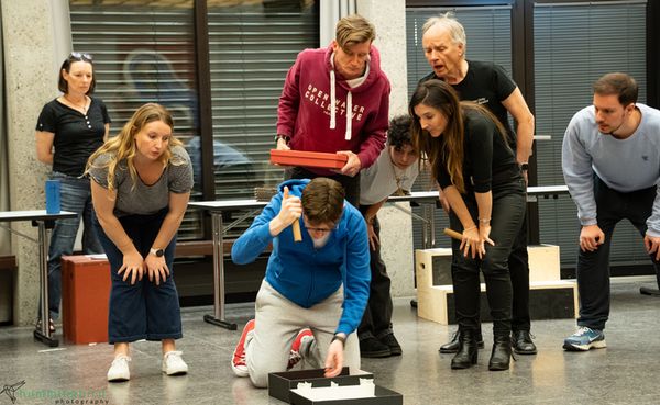 The cast of The Curious Incident of the Dog in the Night-Time rehearsing. 3