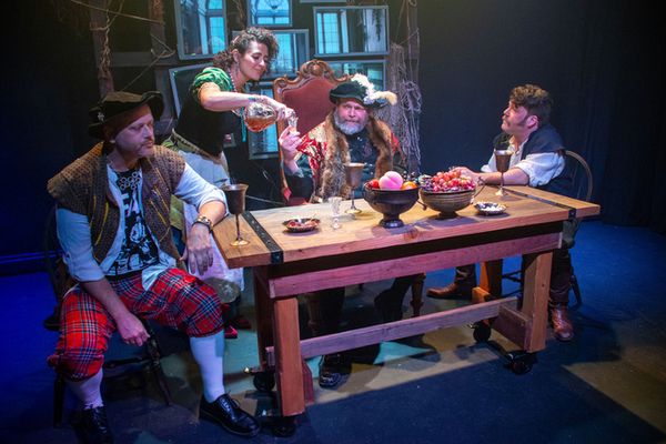 Bobby Zelsdorf, Spencer Karlak, Paul Knox, and Rob Young in Witch at the The Garage Theatre Photo Credit: Diana Kaufmann 7