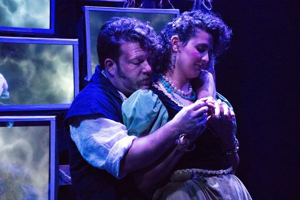 Bobby Zelsdorf, Spencer Karlak, Paul Knox, and Rob Young in Witch at the The Garage Theatre Photo Credit: Diana Kaufmann 2