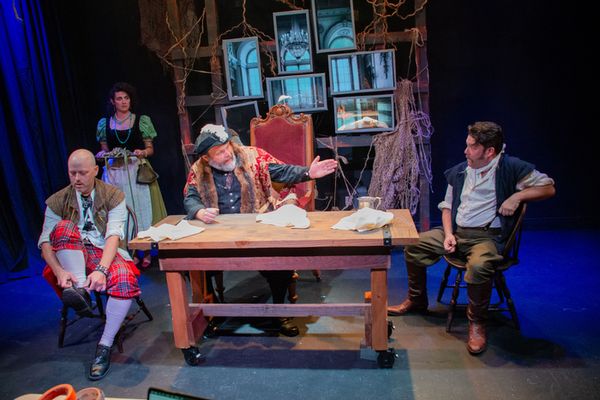 Bobby Zelsdorf, Spencer Karlak, Paul Knox, and Rob Young in Witch at the The Garage Theatre Photo Credit: Diana Kaufmann 1