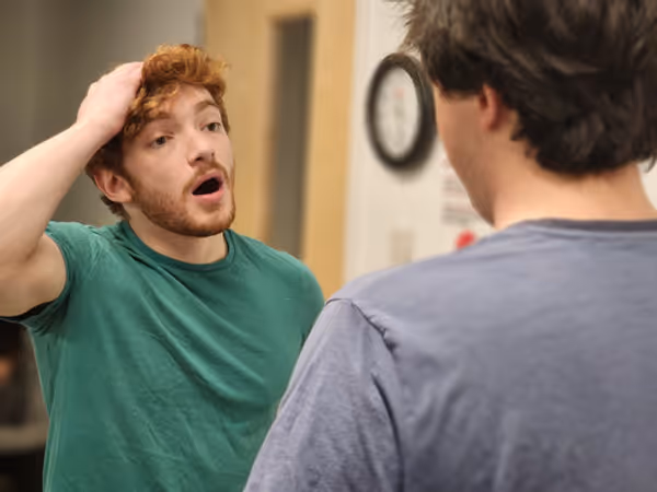 Actors: Jesse Kinstler (Griffin) and Matt (Hunter Wilson) Photo by David Hughes 7