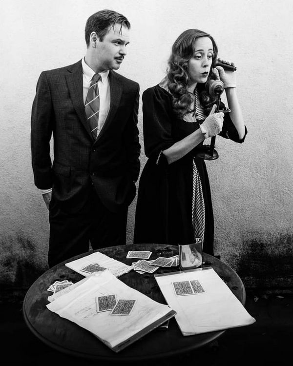 A Member of The Press Poet Society: Rizzy Fuentes as Walter Burns and Darryl Maximilian Robinson as Roy V. Bensinger in The CCPT revival of The Front Page. 10