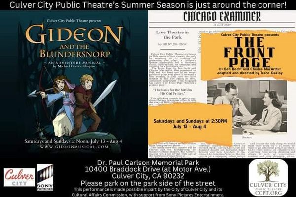 A Member of The Press Poet Society: Rizzy Fuentes as Walter Burns and Darryl Maximilian Robinson as Roy V. Bensinger in The CCPT revival of The Front Page. 12