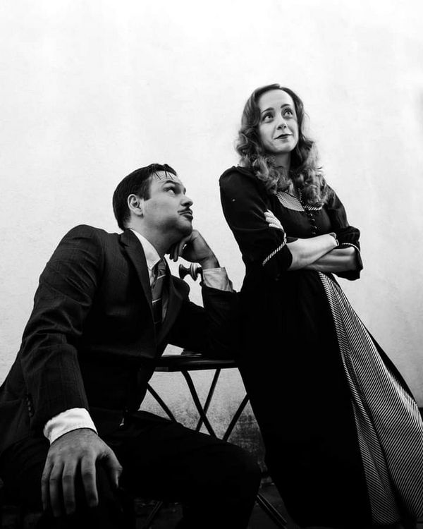 A Member of The Press Poet Society: Rizzy Fuentes as Walter Burns and Darryl Maximilian Robinson as Roy V. Bensinger in The CCPT revival of The Front Page. 22