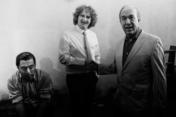 A Member of The Press Poet Society: Rizzy Fuentes as Walter Burns and Darryl Maximilian Robinson as Roy V. Bensinger in The CCPT revival of The Front Page. 20