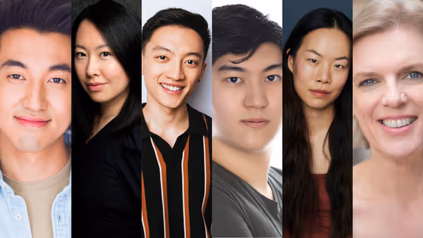CAST (from Left to Right): Ronald Kuang, Karen Li, Bryan Chan, Jonon Gansukh, Sydney Lo, and Louise Heller 1