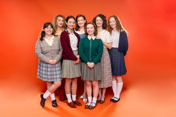 The cast of Jezz Butrerworth''s The Hills of California directed by Huntington Artistic Director Loretta Greco, playing Sept 12 - Oct 12, 2025 at the Huntington Theatre (264 Huntington Ave). Photo by N 1