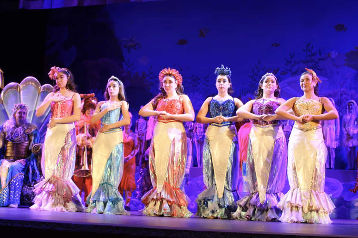 Daughters of King Triton (Hatcher Hooven) are Reagan Schmicker, Jordan Bentley, Gabriella Gray, Taylor Ann Platt, Katie Price, Abbigail Dresdner.
