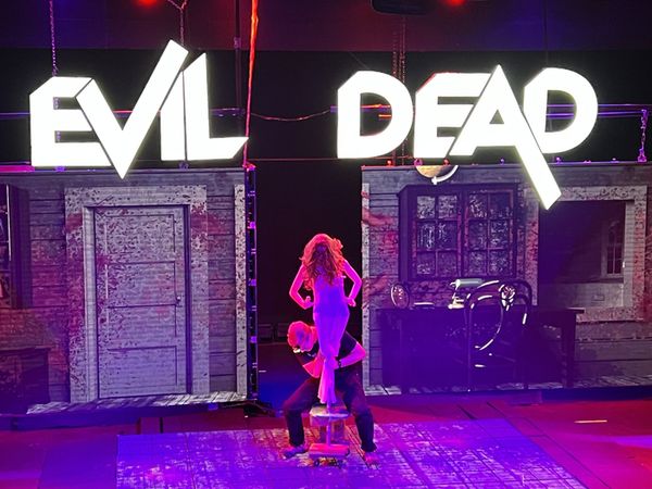 A full view of the Evil Dead The Musical HD set 5