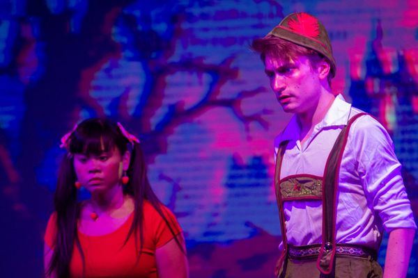 Alexa Rosengaus (front) as Cinderella and Hannah Rubinstein (rear) as The Narrator. 10