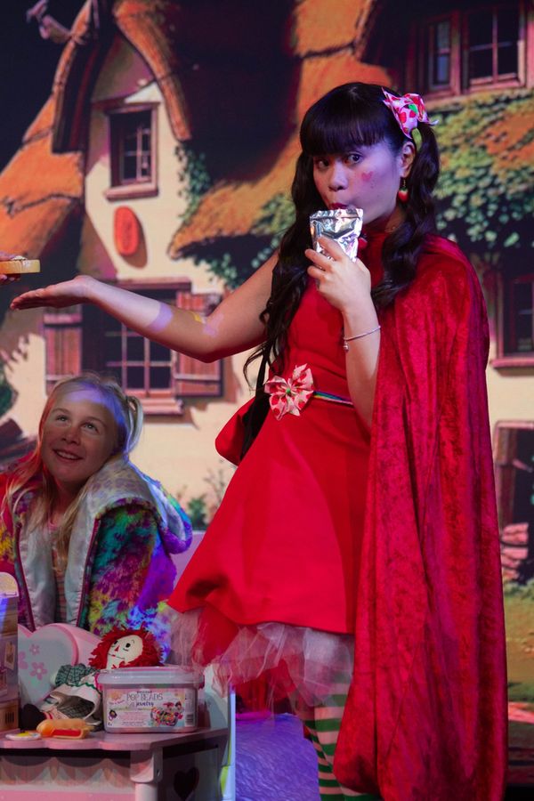 Alexa Rosengaus (front) as Cinderella and Hannah Rubinstein (rear) as The Narrator. 3