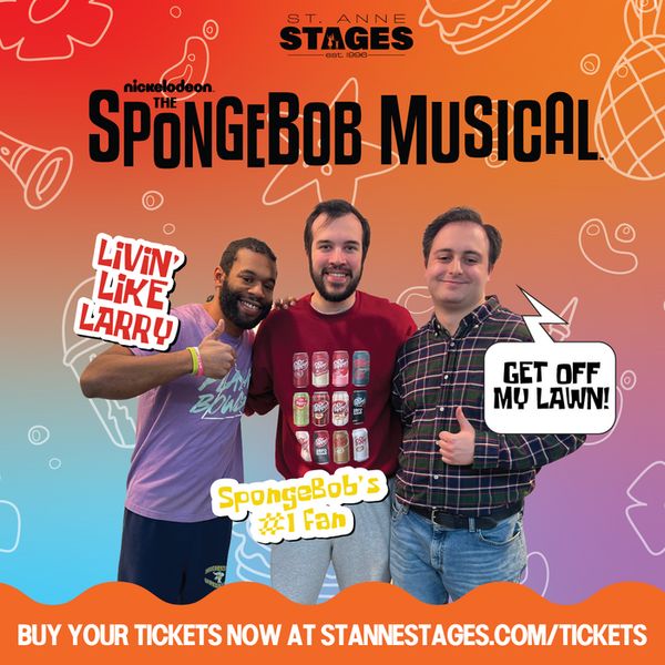 Curtis Gaines III (Larry the Lobster), Alex Papasavas (Patchy the Pirate), and Thomas Barca (Old Man Jenkins) 3