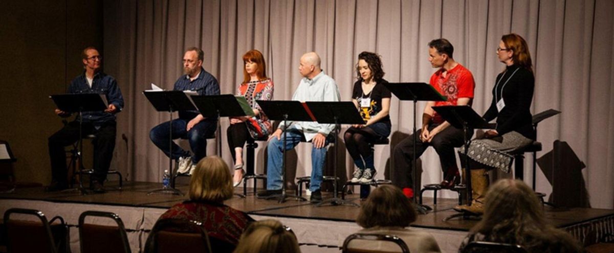 The cast of the 2013 Play Lab reading of Laura J. Axelrod''''s play, ''''Searching fo Photo
