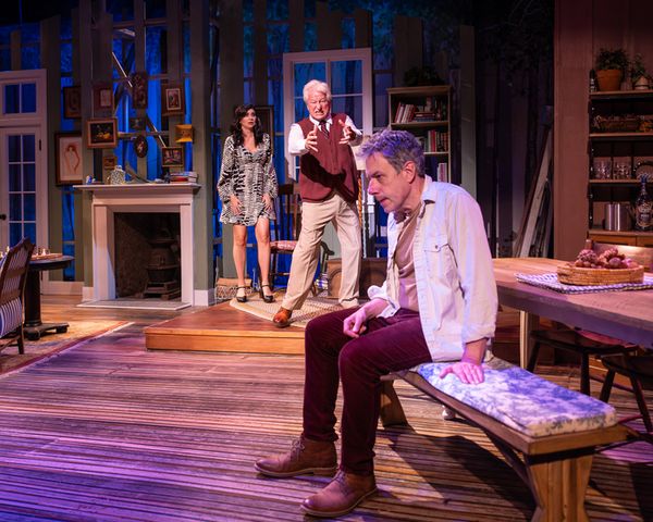 Erin Pineda, Steve Vinovich, and John Ross Bowie in LIFE SUCKS. Photo by Jason Niedle. 1