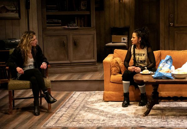 Grace (Leah Berst) in possessed living room. 6