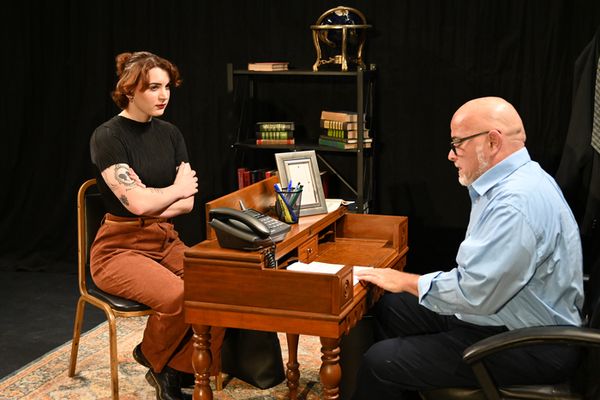 R-ACT''s production of Oleanna by David Mamet runs October 17-19, 2025 at the Segriff Stage in Rochester, PA. (Pictured: Actors Rebecca Radeshak & Dave Joseph) 12