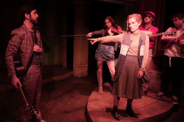 Morgan Hollingsworth, Leota Rhodes, Jennifer Richardson, Jonah Meyer, and Austin Ledger in ?Once? at Chance Theater. Playing January 23 ? March 1, 2026 at the Bette Aitken theater arts Center on the C 15