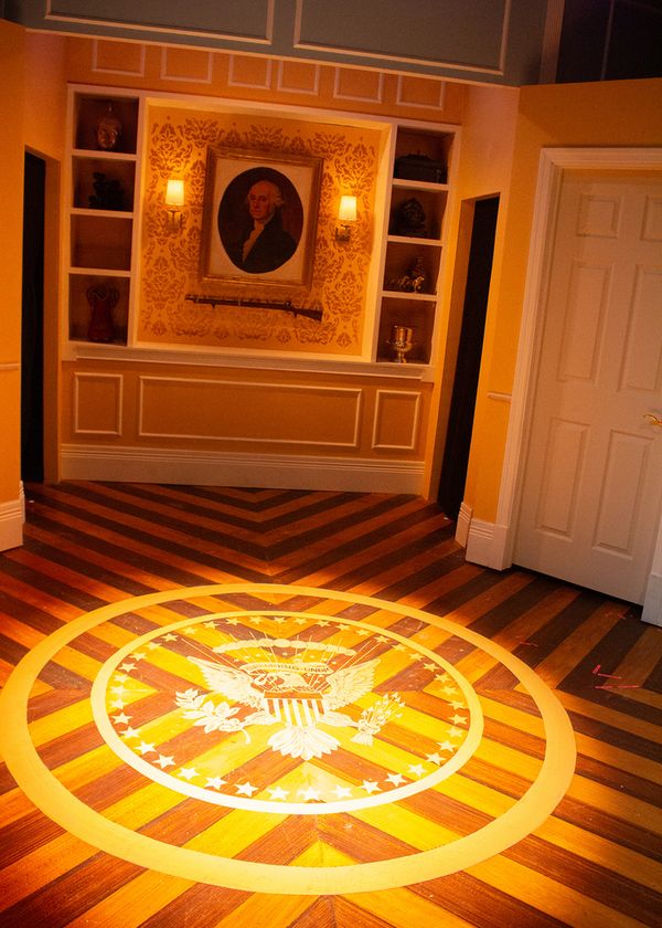 Miran Robarts (as Jean) and Dana Duff (as Bernadette) in POTUS at Elmwood Playhouse 6