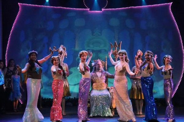 Daughters of Triton Aquata (Allison Johnson), Andrina (Hannah PInkus), Arista (Aariah Reign), Atina (Katie Egan), Adella (Kiya Maxwell), Allana (Sahara Ware), King Triton (Jeremy Johnson) 2