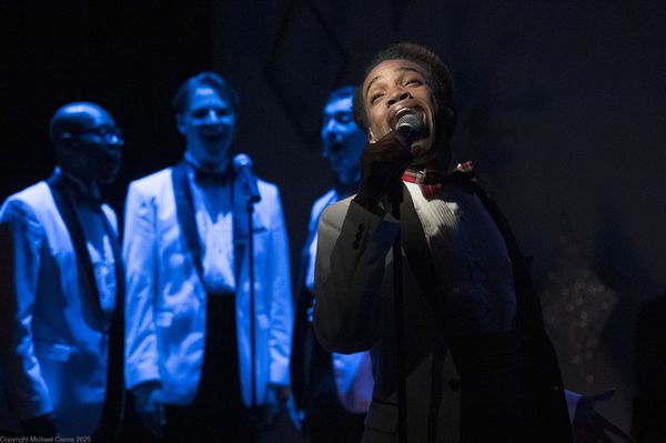 Adourin Jamelle Owens (Jinx) sings lead with the other Plaids (lft to rt) Lynford Martin Parries*(Smudge) , Jameson Stobbe (Sparky), and Blake Rushing Mitchell (Francis) in background 1