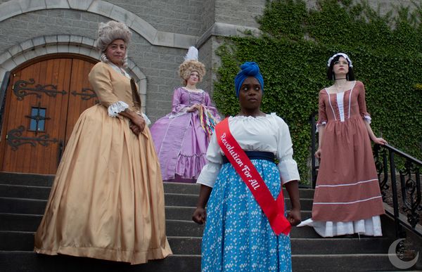 The Revolutionists by Lauren Gunderson at R-ACT Theatre Productions October 11-19, 2024 (Pictured Rhonny Dam, Jenn Rian, Myriah Cross, Sarah Baker) 1