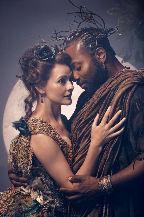 From left: Mike Nadajewski, Michael Spencer-Davis, Sara Topham and Andr Sills, A Midsummer Night''''s Dream. Stratford Festival 2026. Photo: Dariane Sanche. 2