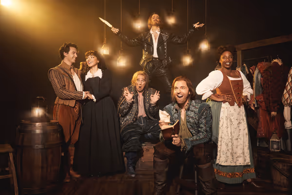 Members of the company, Something Rotten! Stratford 2026. Photo: Dariane Sanche. 1