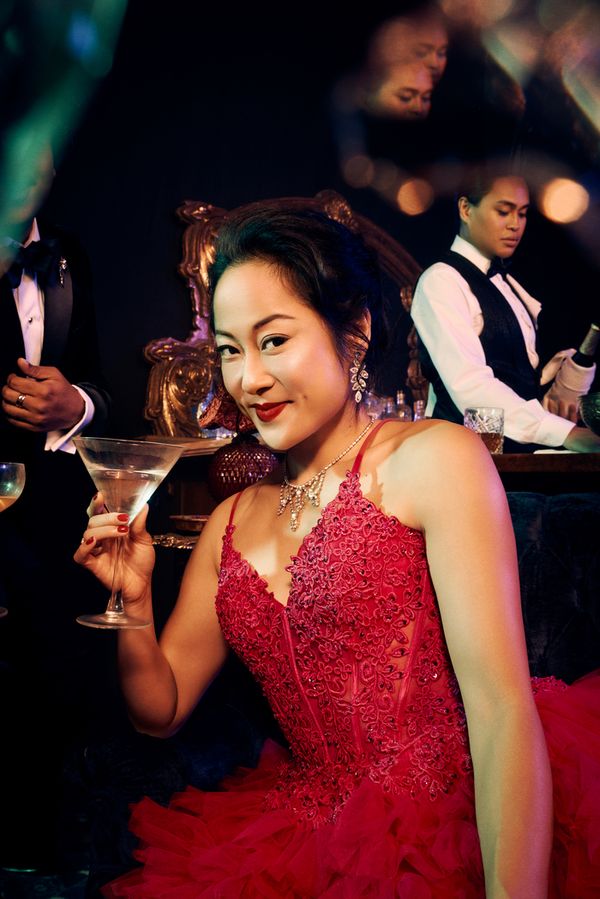 From left: Manami Hara, Karthik Kadam, Agnes Tong and Nestor Lozano Jr., The Tao of the World. Stratford Festival 2026. Photo: Dariane Sanche. 2