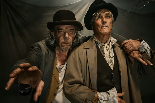 David W. Keeley, Tom McCamus, Paul Gross and Jonathan Goad, Waiting for Godot. Stratford Festival 2026. Photo: Dariane Sanche. 2