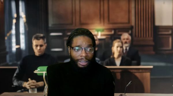 S. Shine (Brian Simmons), accused of sinking the Titanic, provides his own defense in THE SHINE CHALLENGE, 2024 1