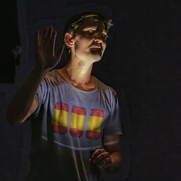 Photographed by Robert Crowe: St. Louis Fringe Festival 2024, Venue: High Low. Lazaros Theodorakopoulos in Night Just Before the Forest by Bernard-Marie Kolt s, translated by Timothy Johns, directed b 3