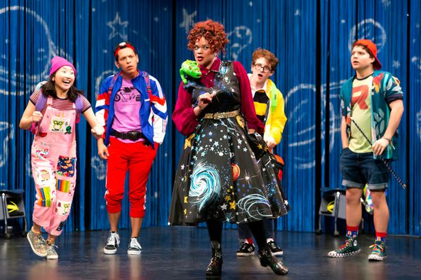TheaterWorksUSA Magic School Bus  Jeremy Daniel Photography  L-R Sumi Yu-Junior Mendez-Lexi Rhoades-Tom Meglio-Jared Loftin  2018 Production 1