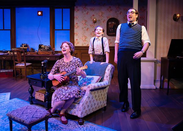Emily Dandridge, Eli Davis, Colton Needles in Virginia Repertory Theatre''s ON AIR at Hanover Tavern. Photo by Aaron Sutten. 1