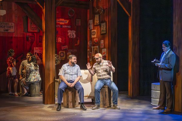 Haley Jones, Dante Sterling, Marie Lemon, Todd Buonopane, David Couter, and Ralph Prentice Daniel in Southern Harmony at Wellfleet Harbor Actors Theater (production photos: Michael and Suz Karchmer, a 2