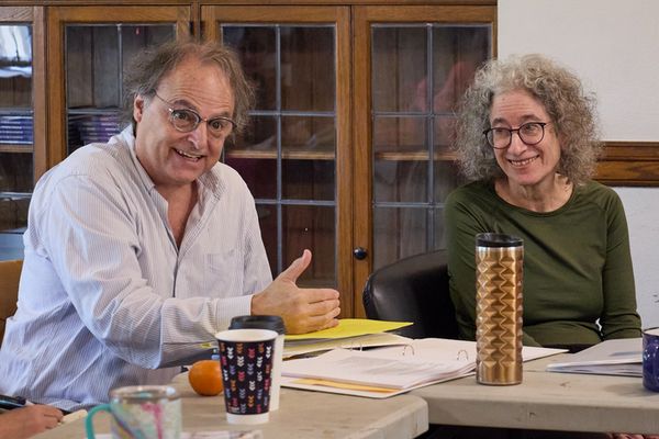 The cast from left: Emma Wallach (Noa, Rabin?s granddaughter; Inbal, assistant to the Prime Minister; and Shalhevet, fellow law student and Yigal?s one-time love interest); Nicole Halmos (Leah, Rabin? 6