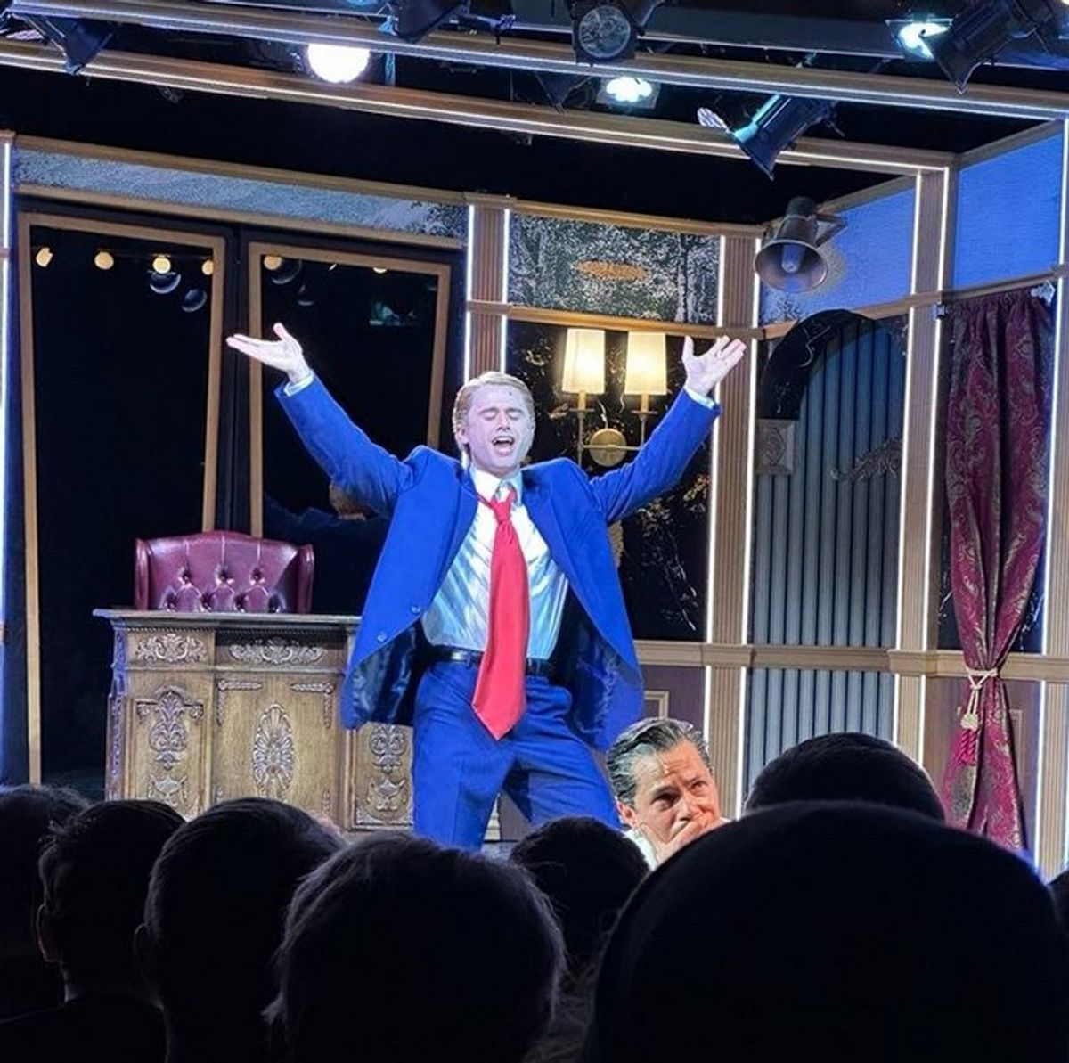 Anthony Zambito as Donald Trump in Ghost of John McCain (Off-Broadway, NYC) Photo