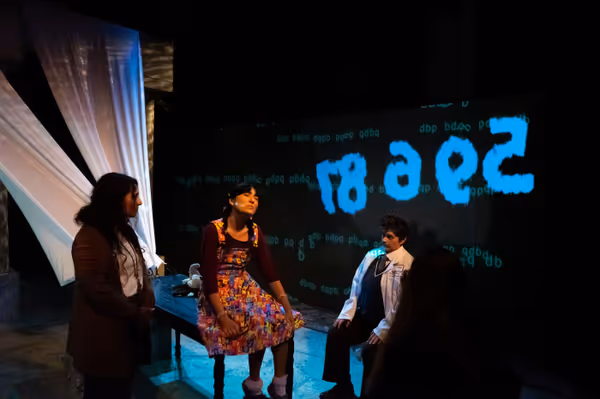 Kelly Saunders (Lala), Alex Abdelwahed (Sheila), Amy Driesler (Einstein) (left to right)   Photo by Kyra Sanford 7