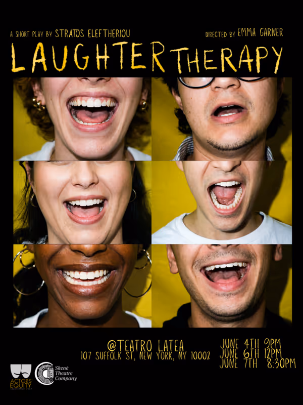 A group of repressed New Yorkers join a Laughter Therapy Group as a last resort to regain their joy.        Ticket Link: https://newyorktheaterfestival.com/laughter-therapy/ 1