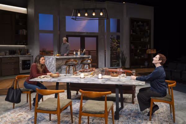 Mai Abe, Andrew May and Laura Gordon in DINNER WITH THE DUCHESS. Photo: Michael Brosilow. 5