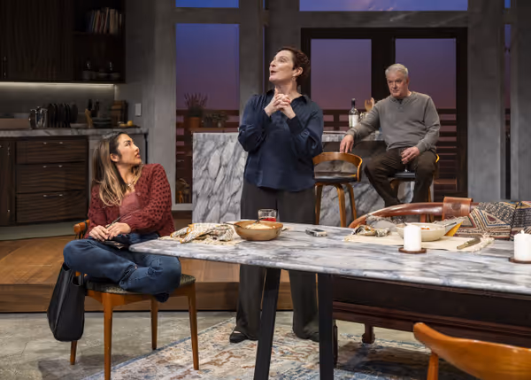 Mai Abe, Laura Gordon and Andrew May in DINNER WITH THE DUCHESS. Photo: Michael Brosilow. 9
