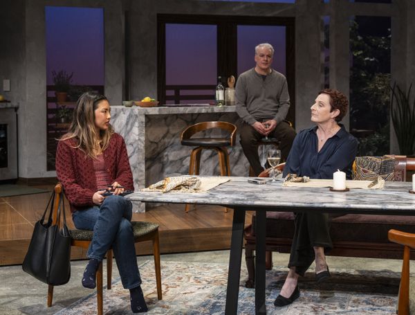 Mai Abe, Andrew May and Laura Gordon in DINNER WITH THE DUCHESS. Photo: Michael Brosilow. 10