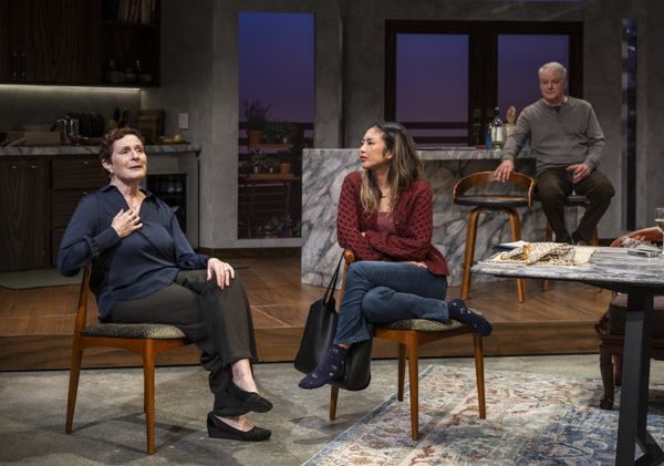 Laura Gordon, Mai Abe and Andrew May in DINNER WITH THE DUCHESS. Photo: Michael Brosilow. 14