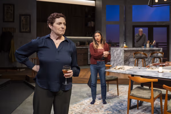 Laura Gordon, Mai Abe and Andrew May in DINNER WITH THE DUCHESS. Photo: Michael Brosilow. 15