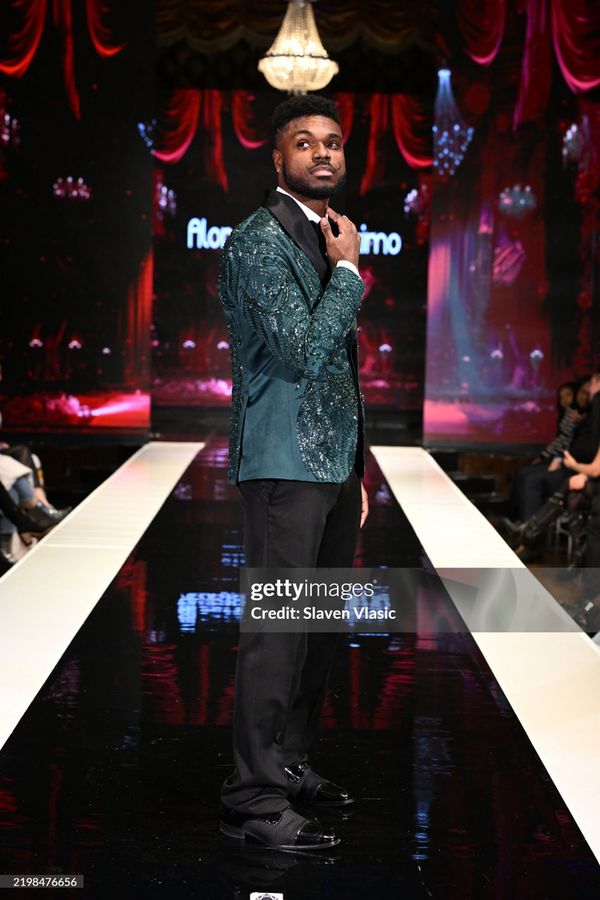 HiTechMODA Productions NYFW Season 13 - Alonso Maximo NEW YORK, NEW YORK - FEBRUARY 08: A model (Dr. Edward W. Hardy) walks the runway wearing Alonso Maximo during hiTechMODA Productions NYFW Season 1