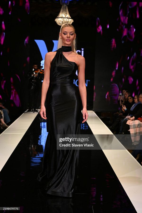 HiTechMODA Productions NYFW Season 13 - Alonso Maximo NEW YORK, NEW YORK - FEBRUARY 08: A model (Dr. Edward W. Hardy) walks the runway wearing Alonso Maximo during hiTechMODA Productions NYFW Season 3